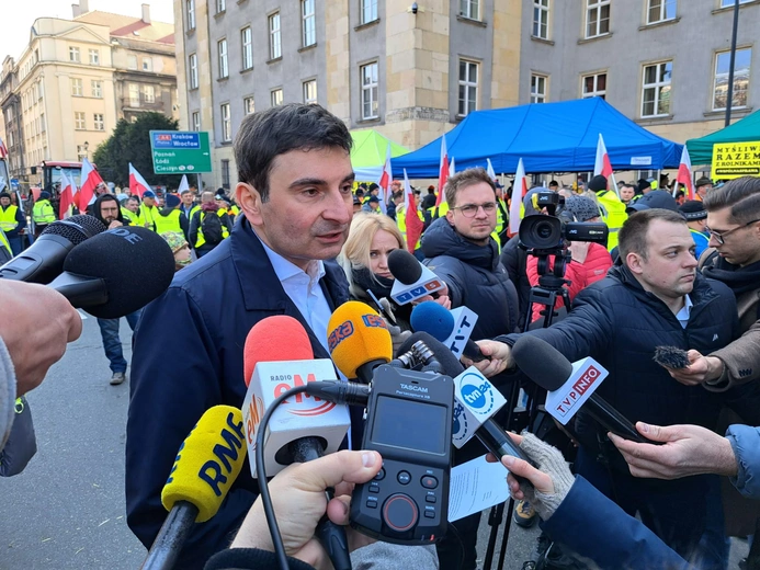 Katowice. Protest rolników w rejonie Urzędu Wojewódzkiego