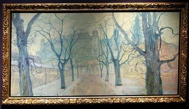 „Poranek pod Wawelem” (1894). Ten widok malarz miał przed oczyma już od dzieciństwa.