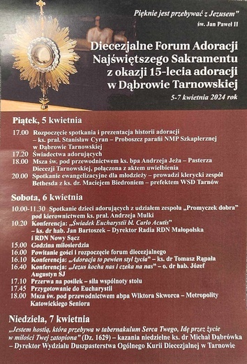 Dziś w Dąbrowie Tarnowskiej rozpoczyna się Diecezjalne Forum Adoracyjne