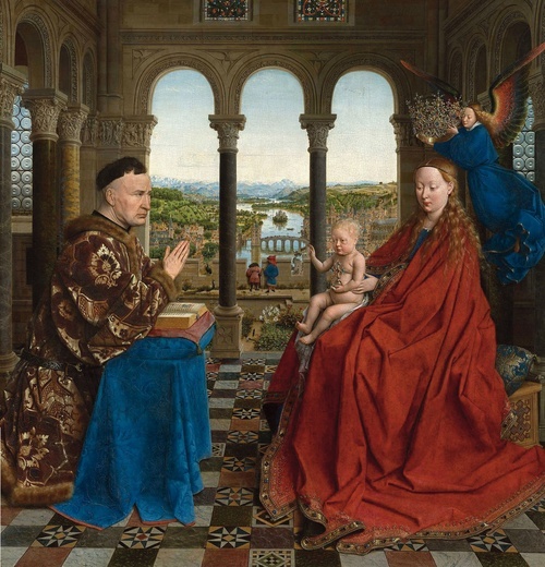  Madonna kanclerza Rolina – 1435 r.  Muzeum Luwr w Paryżu Jan van Eyck  (ok. 1390–1441) 