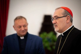 ks. Waldemar Cisło i kard. Pierbattista Pizzaballa
