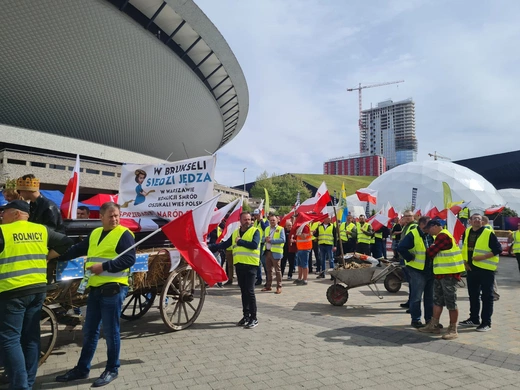 Protest rolników 1. dnia Europejskiego Kongresu Gospodarczego w Katowicach