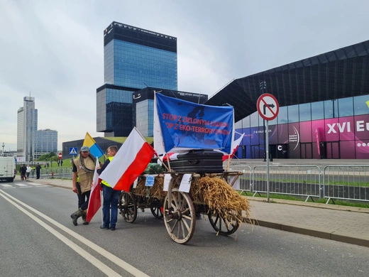 Protest rolników 1. dnia Europejskiego Kongresu Gospodarczego w Katowicach