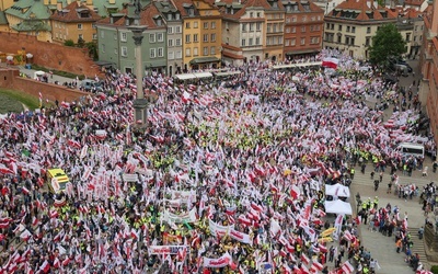 Protest przeciw Zielonemu Ładowi w Warszawie