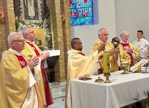 Podczas Eucharystii oddawano cześć Trójcy Świętej.