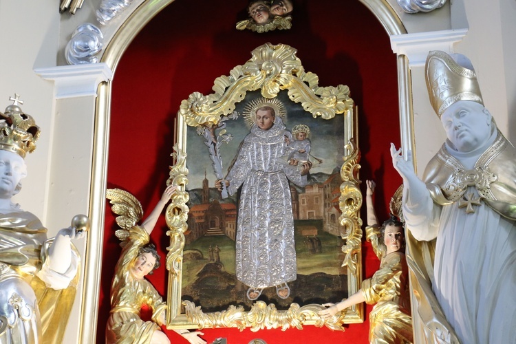 Obraz św. Antoniego czczony w ratowskm sanktuarium.