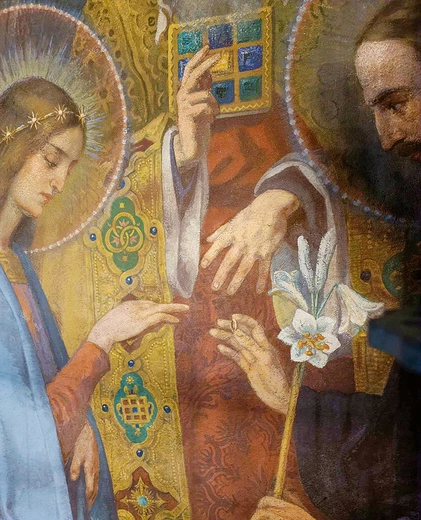 Chrystus w Nazarecie zasłuchany w słowa Matki.