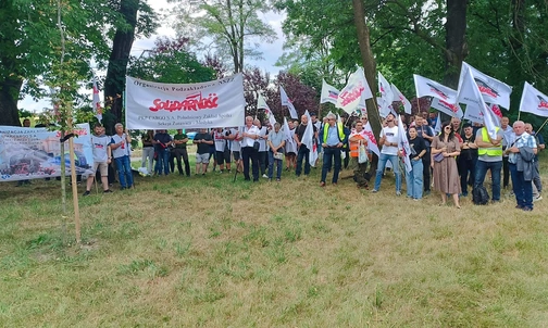 Katowice. Protestów pracowników PKP Cargo