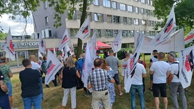 Katowice. Protestów pracowników PKP Cargo