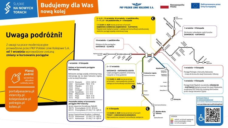 Katowice. Będzie kolejowy i drogowy armagedon. Rusza przebudowa linii E65