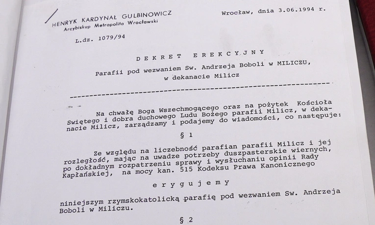 Milicz. 30-lecie parafii pw. św. Andrzeja Boboli