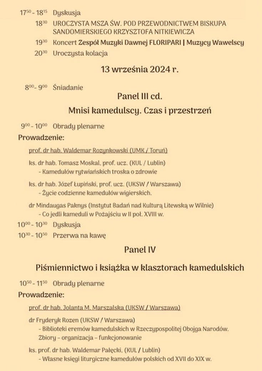 Program konferencji naukowej