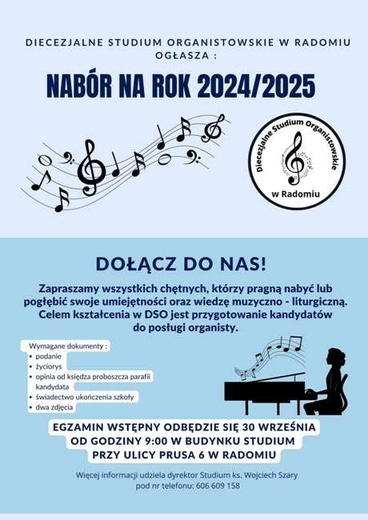 Trwa nabór do Diecezjalnego Studium Organistowskiego