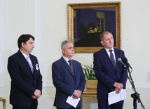 Podczas briefingu prasowego po posiedzeniu rady w Pałacu Prezydenckim w Warszawie
