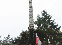 	Uczestnicy zgromadzili się przy krzyżu katyńskim na cmentarzu Agrykola. 