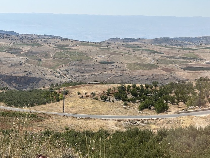 W libańskiej dolinie Bekaa. W tle - góry Antylibanu i już Syria