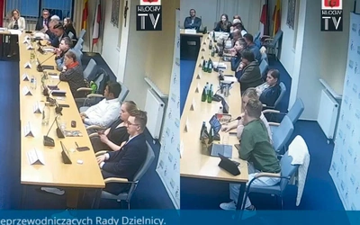 	W czasie sesji majowej (z lewej) radni obradowali pod krucyfiksem, we wrześniu już nie.