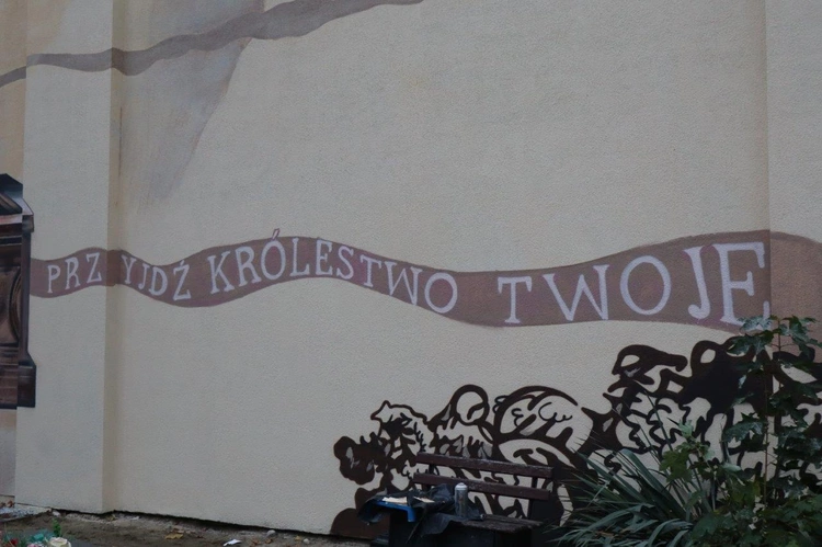 Mural z Chrystusem Zmartwychwstałym