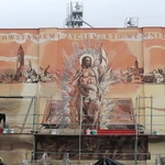 Mural z Chrystusem Zmartwychwstałym
