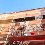 Mural z Chrystusem Zmartwychwstałym