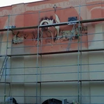 Mural z Chrystusem Zmartwychwstałym