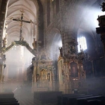 Ćwiczenia straży pożarnej w kościele Bożego Ciała