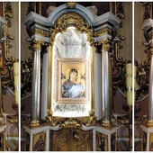 W pozostałych niszach obrotowego tronu w zależności od potrzeb liturgicznych eksponowana jest monstrancja z Najświętszym Sakramentem, krucyfiks lub ikona MB Nieustającejomocy.