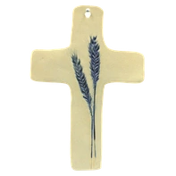 Krzyż ceramiczny - kłos granatowy