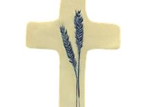 Krzyż ceramiczny - kłos granatowy