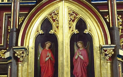 Neogotyckie malowidła (1871 r.) w kościele św. Mikołaja w Reptach Śląskich.