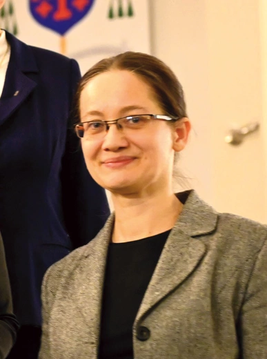 A. Bieniek, zelatorka Straży Honorowej NSPJ.