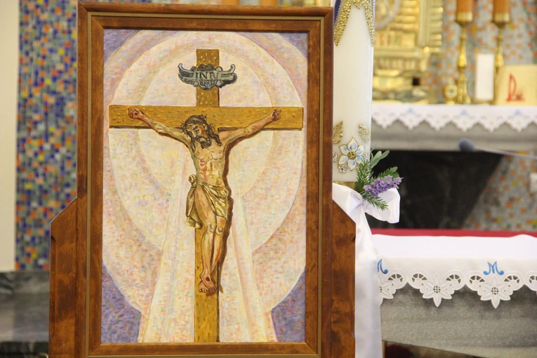 Tarnów-Krzyż. Błogosławieństwo obrazu Chrystusa Ukrzyżowanego