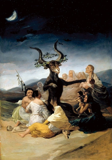 Sabat czarownic. Słynny hiszpański malarz Francisco Goya namalował ten obraz pod koniec XVIII wieku.