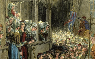 Krucjata dziecięca w 1212 roku  na drzeworycie z wydanej w 1877 r. książce „Histoire des croisades”.