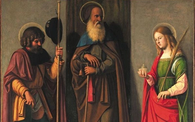 Święci Roch, Antoni Opat i Łucja w obrazie z XVI wieku