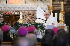 Franciszek z duchowienstwem, konsekrowanymi i klerykami Korsyki