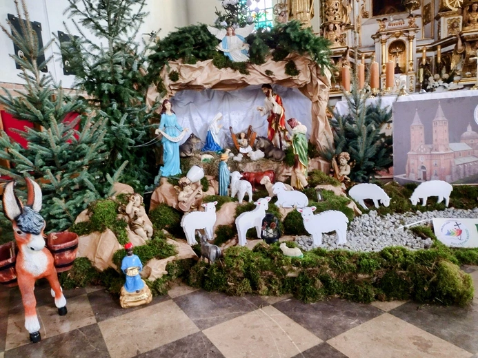 Łęg Probostwo. Szopka bożonarodzeniowa w parafii pw. św. Katarzyny