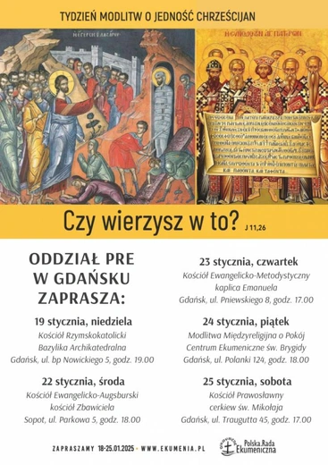 Wkrótce Tydzień Modlitw o Jedność Chrześcijan 2025