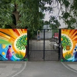 Mural w Centrum Kryzysowym Caritas w Koszalinie