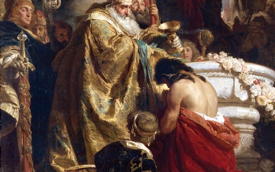 Według legendy św. Wojciech ochrzcił św. Stefana,  władcę i późniejszego pierwszego króla Węgier  – obraz, który w 1875 r.  namalował Gyula Benczúr. 
