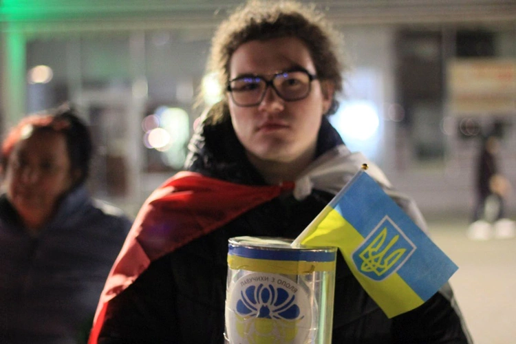 Wiec solidarności z walczącą Ukrainą w 3. rocznicę rosyjskiej inwazji