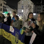 Wiec solidarności z walczącą Ukrainą w 3. rocznicę rosyjskiej inwazji