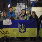 Wiec solidarności z walczącą Ukrainą w 3. rocznicę rosyjskiej inwazji