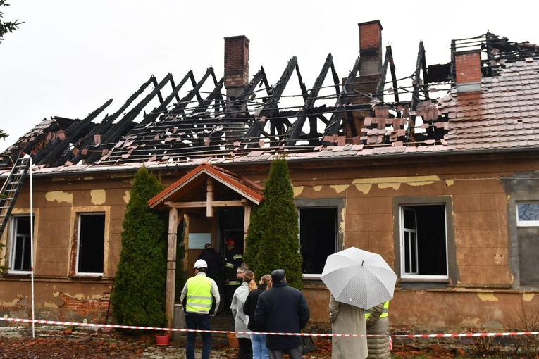 Pożar plebanii w Gądkowie Wielkim