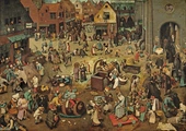 Pieter Bruegel Starszy - Walka postu z katnawałem - Kunsthistorisches Museum Wiedeń