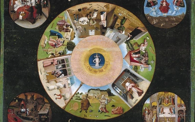 Hieronim Bosch,  Siedem grzechów głównych,  ok. 1500, Madryt, Prado (fragment); 