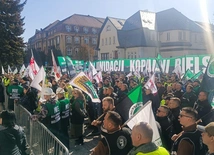 Katowice. Protest górników w obronie kopalni Bielszowice