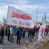 Czechowice-Dziedzice. Protest pod bramą kopalni "Silesia"