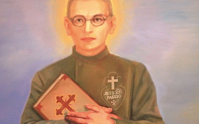 	Sługa Boży o. Bernard od Matki Bożej Pięknej Miłości na obrazie w kościele parafii Matki Bożej Królowej Polski w Mławie.