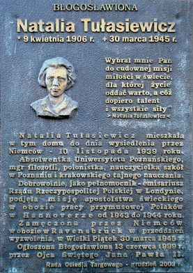 Tabllica poświęcona błogosławionej Natalii Tułasiewicz